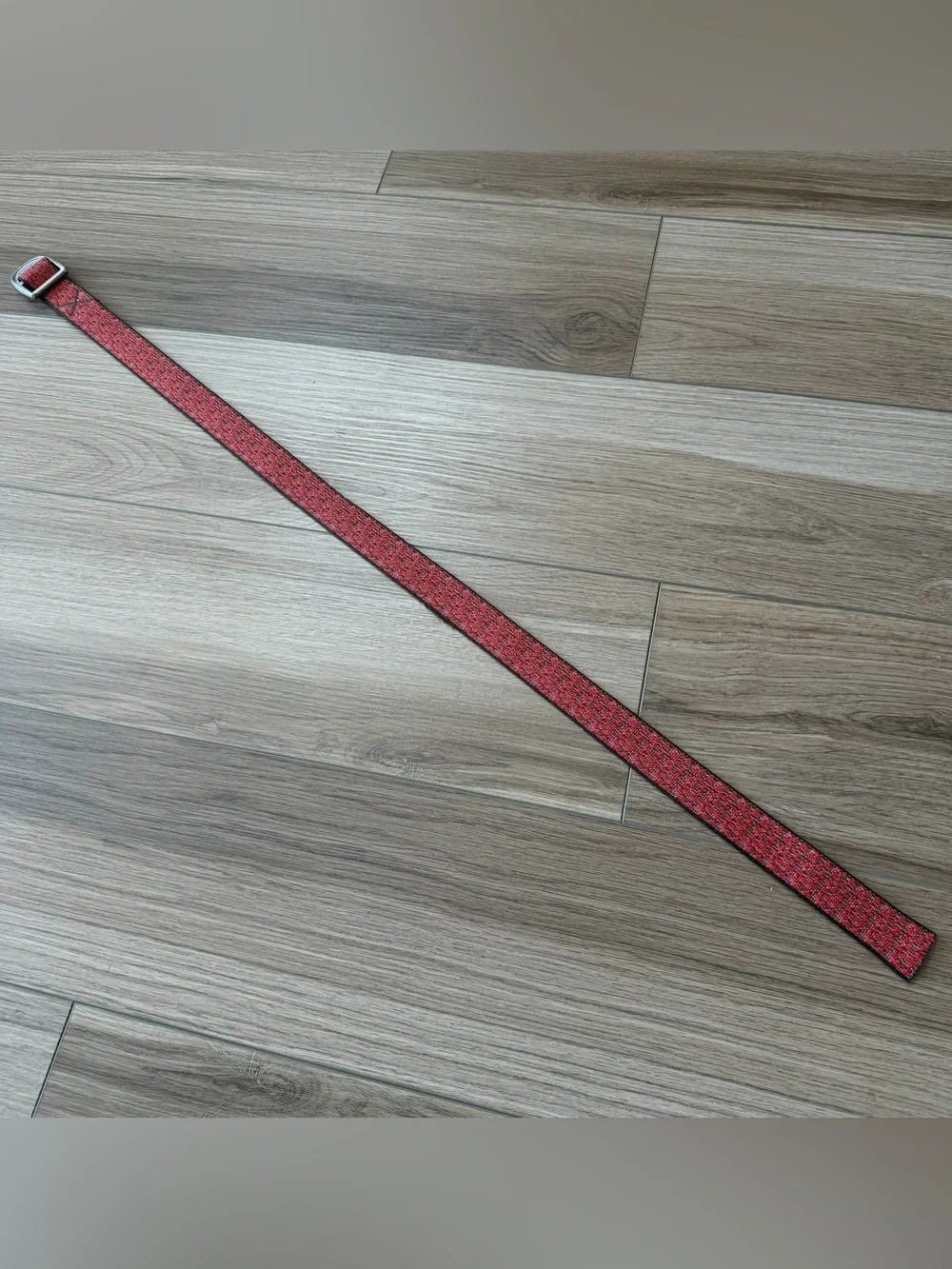 Men’s Woven Red Chaco Belt with Silver Buckle